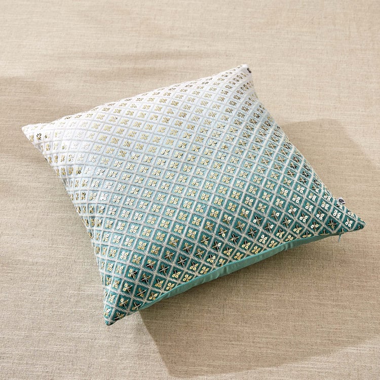 Velour Ombre Sequinned Cushion Cover - 40x40cm