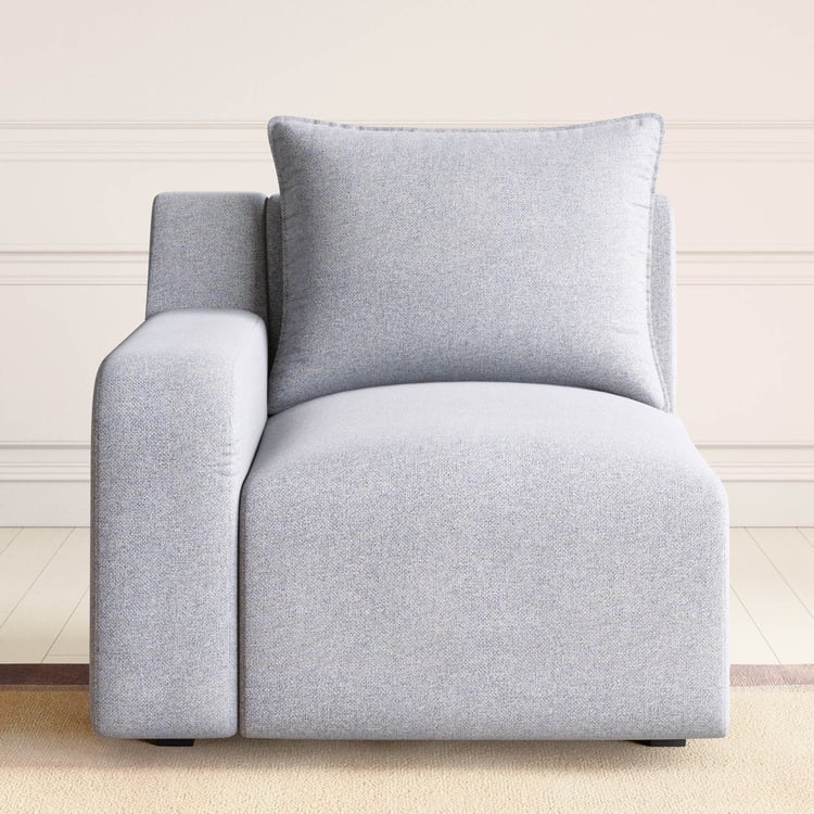 Chrono Fabric 1-Seater Left Arm Sofa - Grey