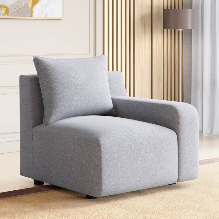 Chrono Fabric 1-Seater Right Arm Sofa - Grey