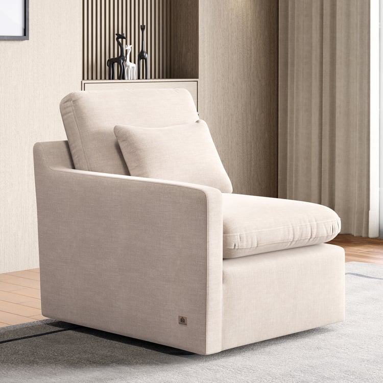 Nolan Fabric 1-Seater Left Arm Sofa - Beige