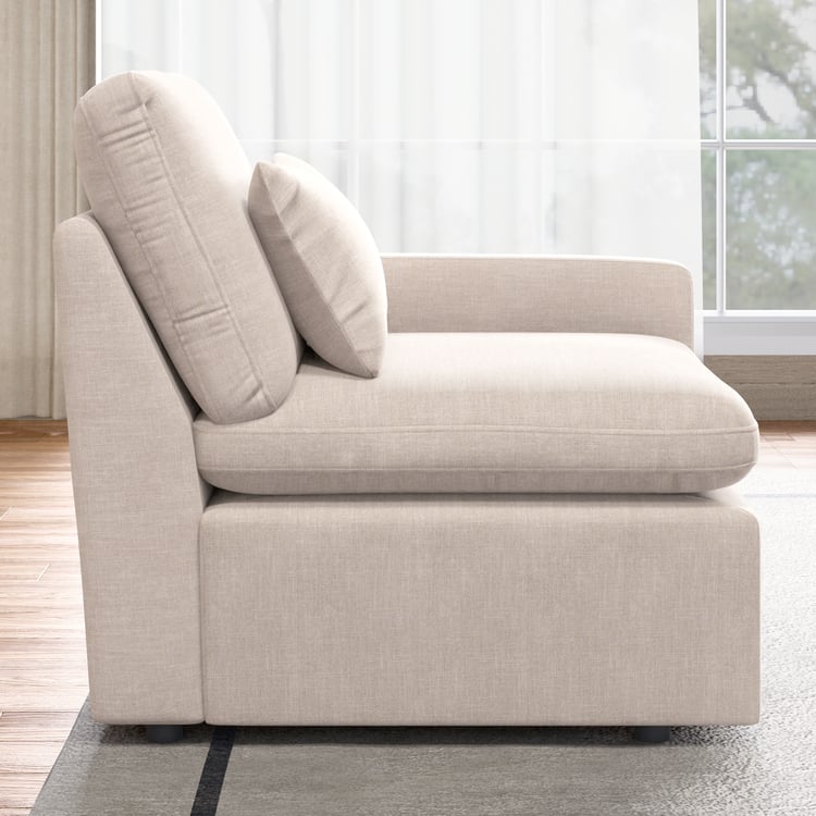 Nolan Fabric 1-Seater Right Arm Sofa with Cushion - Beige