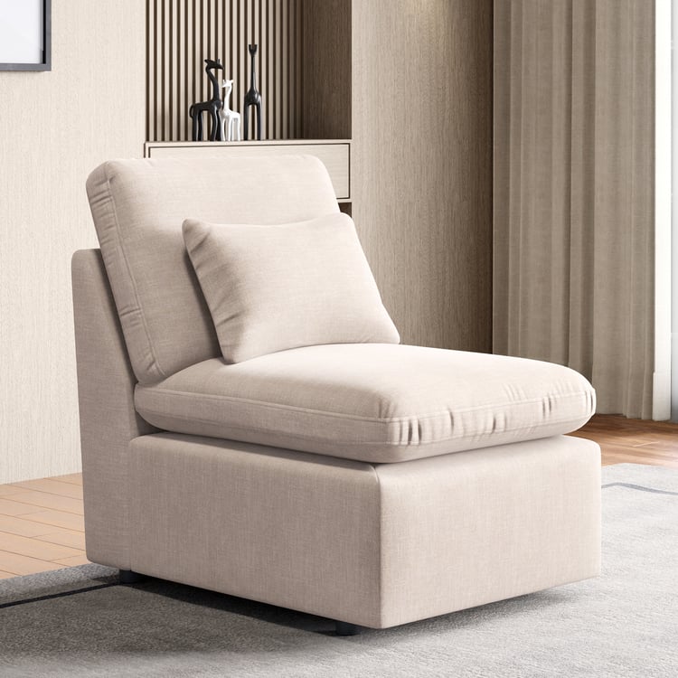 Nolan Fabric 1-Seater Armless Sofa - Beige