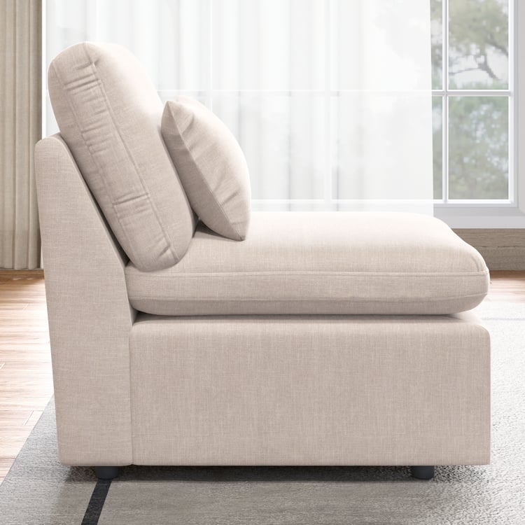 Nolan Fabric 1-Seater Armless Sofa - Beige