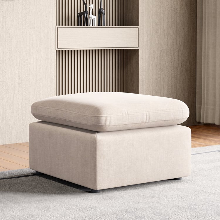 Nolan Fabric Ottoman - Beige