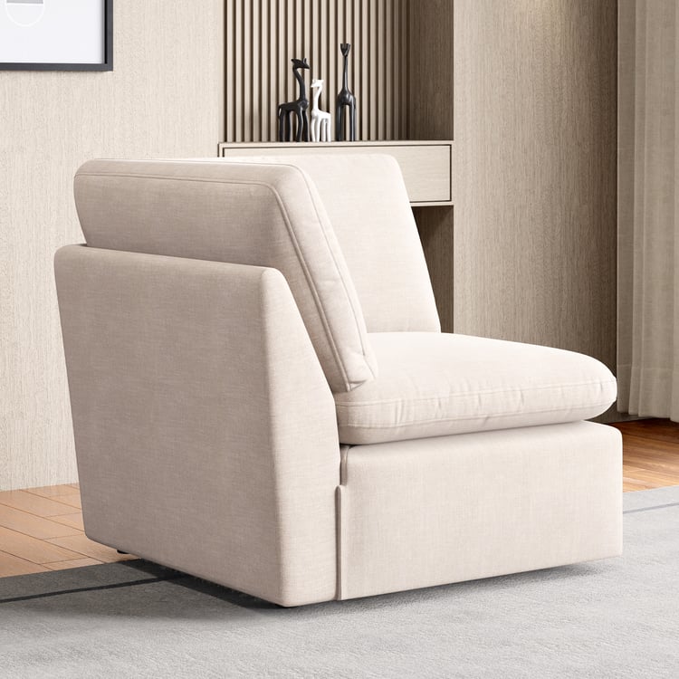 Nolan Fabric 1-Seater Wedge Sofa - Beige