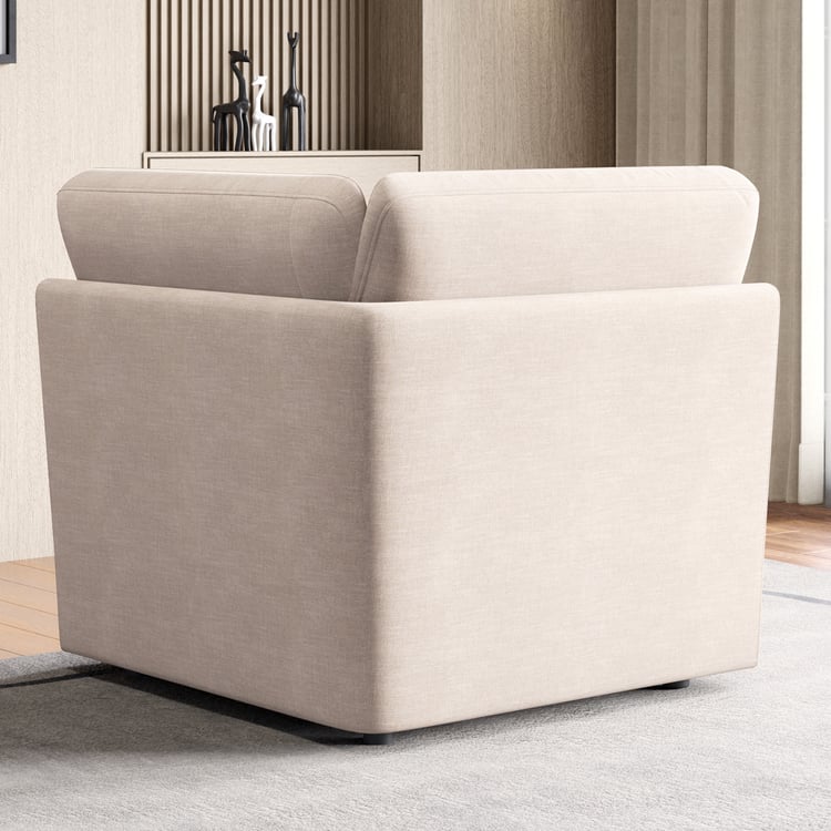 Nolan Fabric 1-Seater Wedge Sofa - Beige