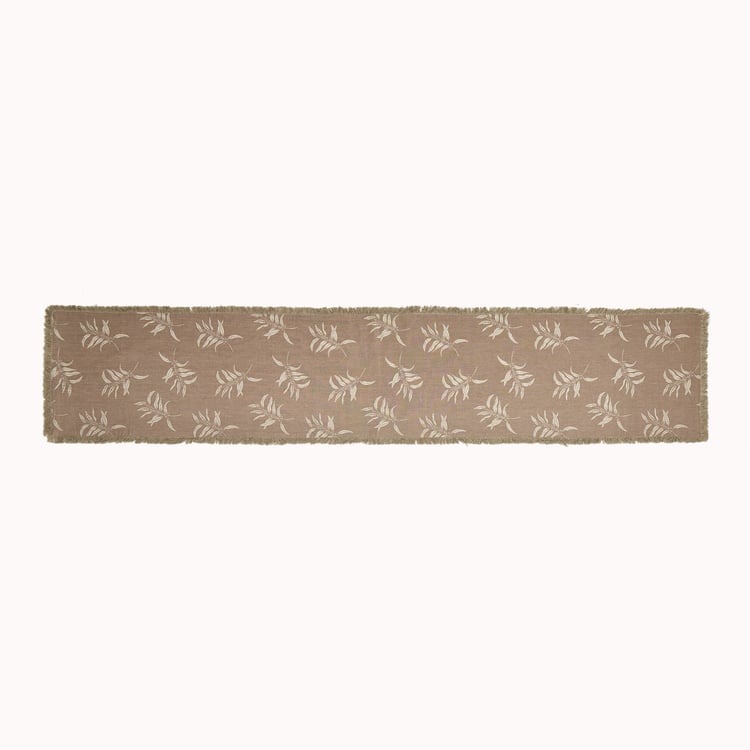 Maison Leaf Cotton Woven Table Runner