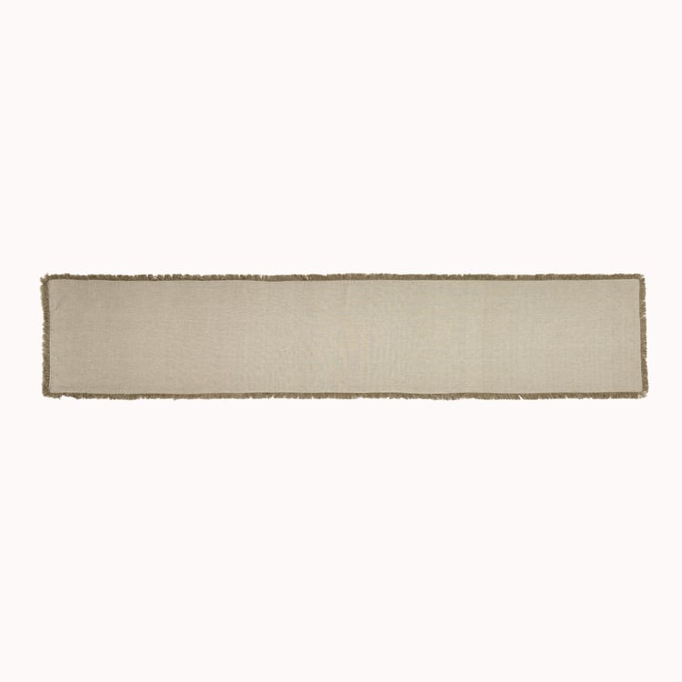 Maison Leaf Cotton Woven Table Runner