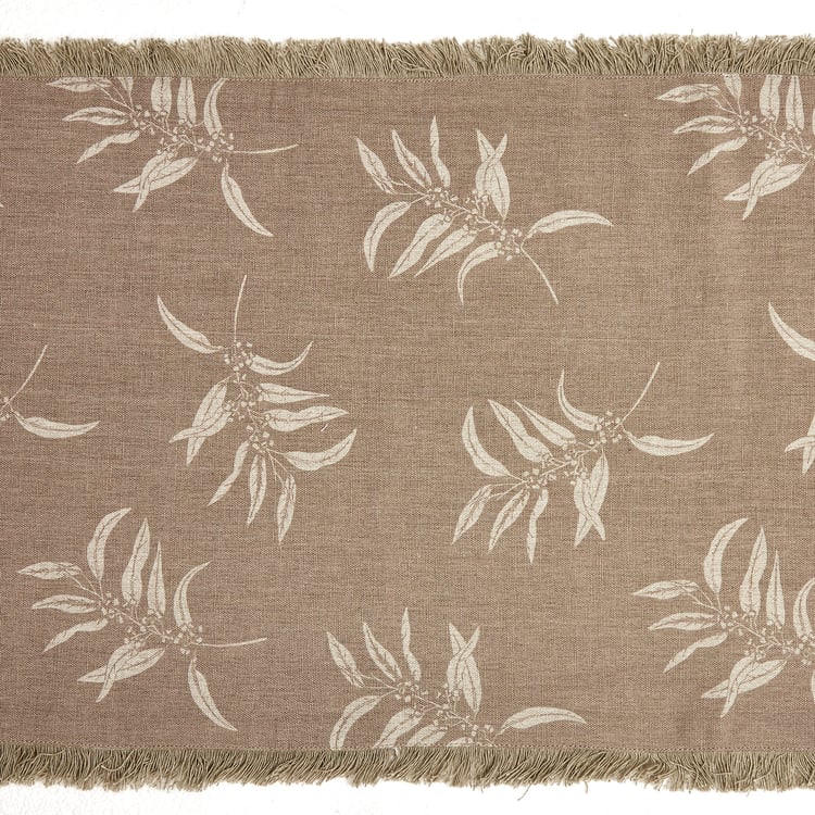 Maison Leaf Cotton Woven Table Runner