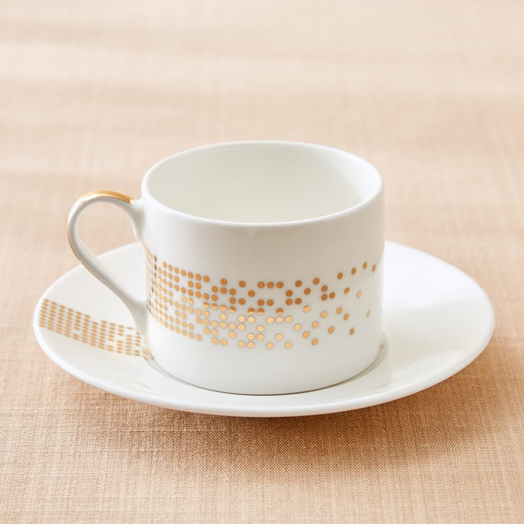 Altius Modern Radiance Bone China Printed Cup and Saucer - 200ml