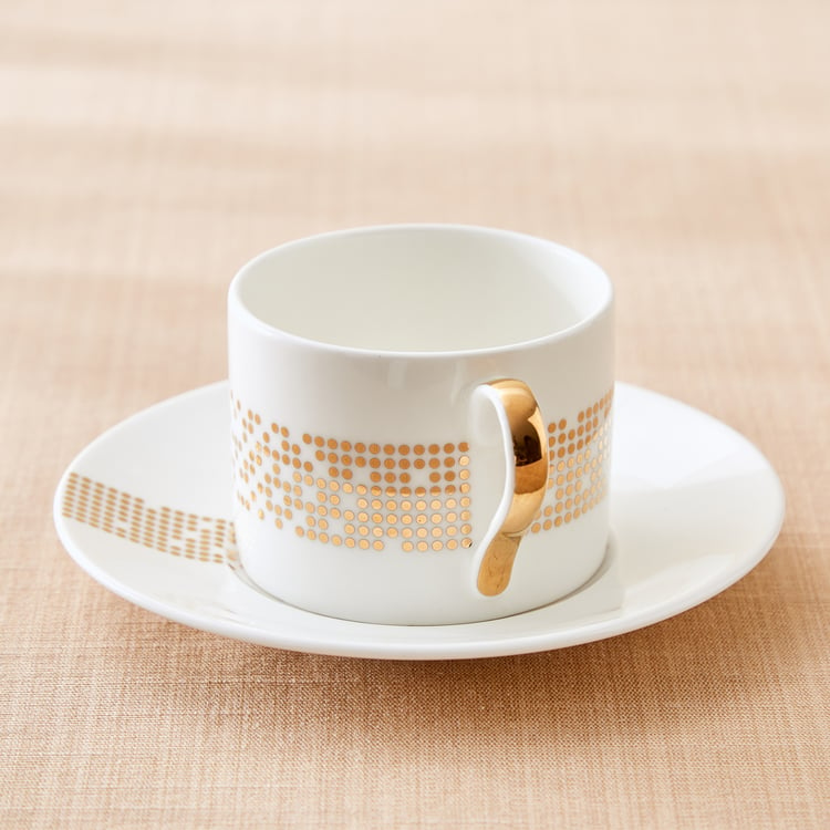 Altius Modern Radiance Bone China Printed Cup and Saucer - 200ml