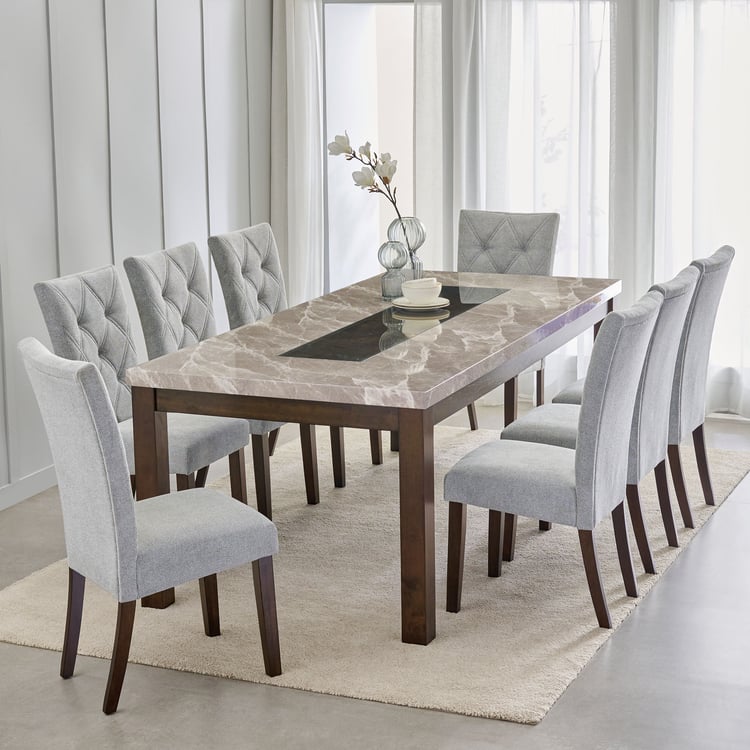 Harmony Sia Faux Marble Top 8- Seater Dining Table - Grey