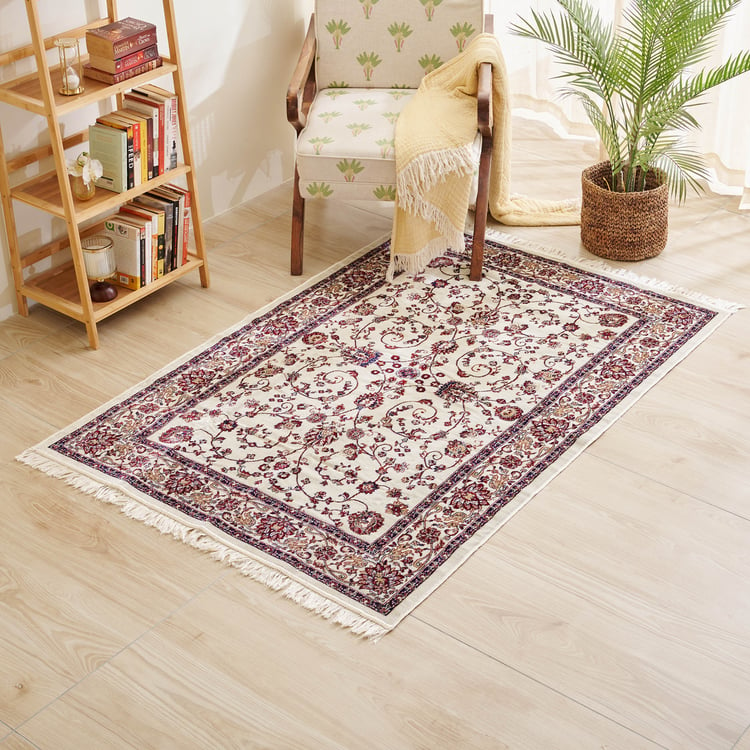 Corsica Esteem Polycotton Floral Woven Carpet - 183x122cm