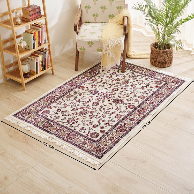 Corsica Esteem Polycotton Floral Woven Carpet - 183x122cm