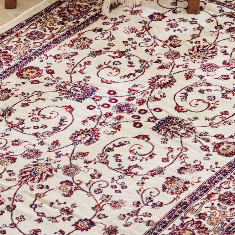 Corsica Esteem Polycotton Floral Woven Carpet - 183x122cm