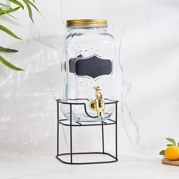 Corsica Rooney Glass Dispenser with Stand - 3L