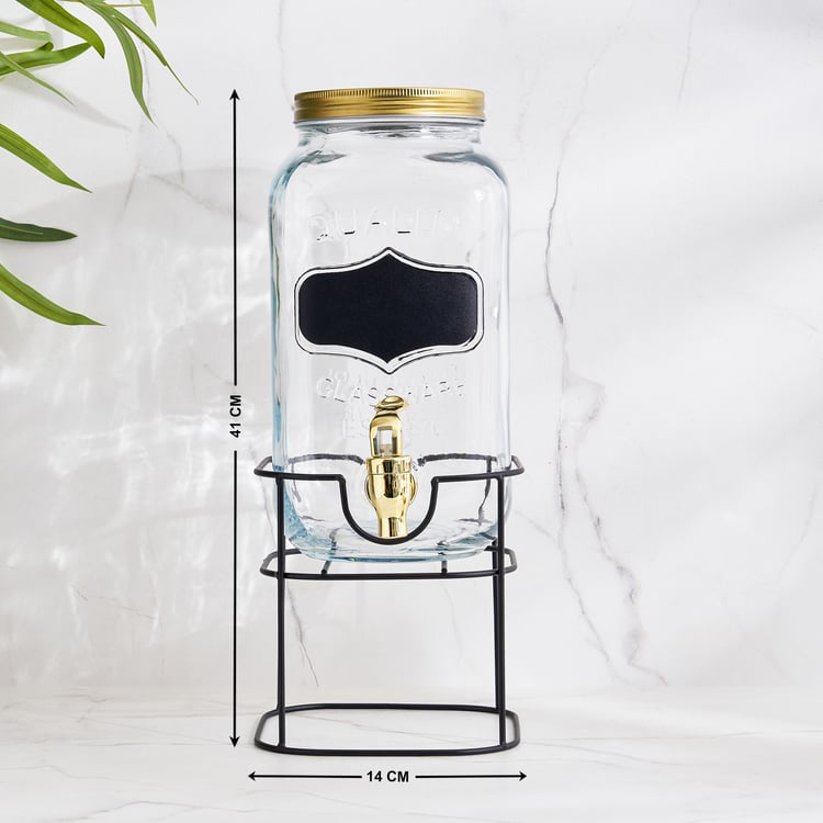 Corsica Rooney Glass Dispenser with Stand - 3L