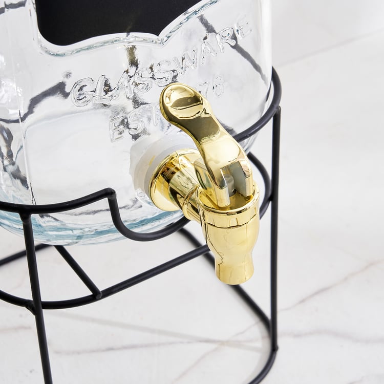 Corsica Rooney Glass Dispenser with Stand - 3L