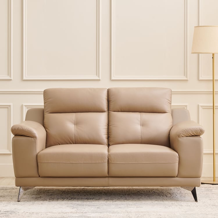Martin Half Leather 2-Seater Sofa - Beige