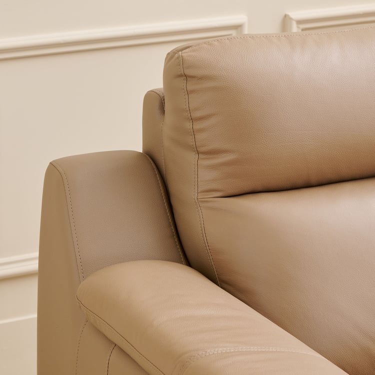 Martin Half Leather 2-Seater Sofa - Beige