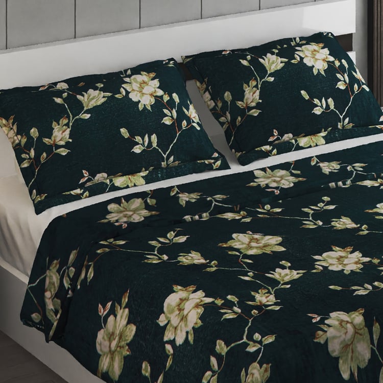 Anantra 3Pcs Floral Print Double Blanket Set