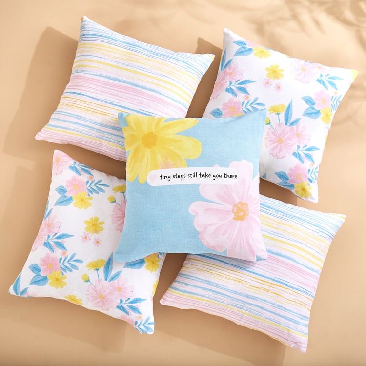 Pacific Vera Tiny Steps Set of 5 Printed Cushion Covers - 40x40cm