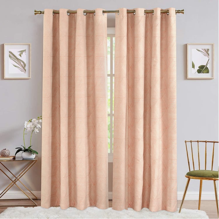DECO WINDOW Premium Set of 2 Printed Room Darkening Door Curtains - 7ft