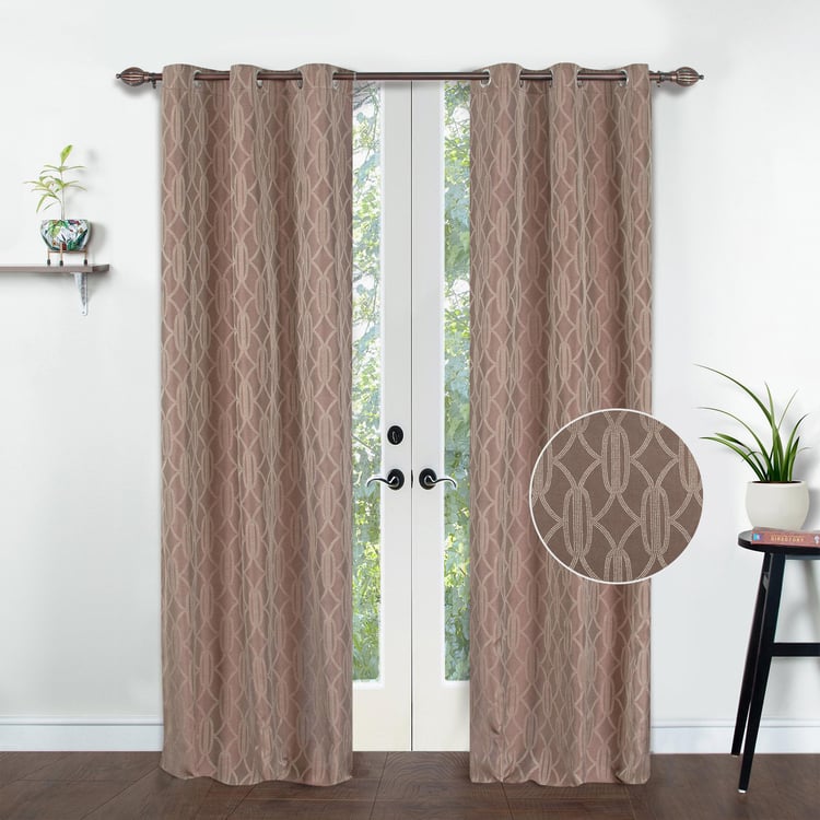 DECO WINDOW Premium Set of 2 Jacquard Room Darkening Door Curtains