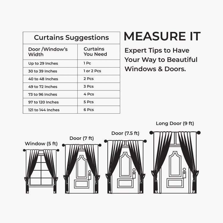 DECO WINDOW Premium Set of 2 Sheer Door Curtains