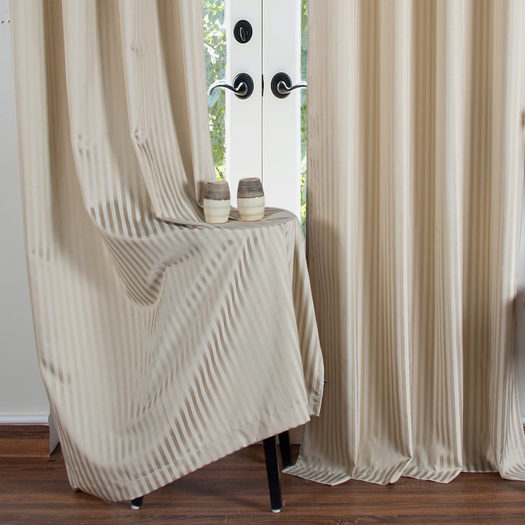 DECO WINDOW Premium Set of 2 Striped Room Darkening Door Curtains