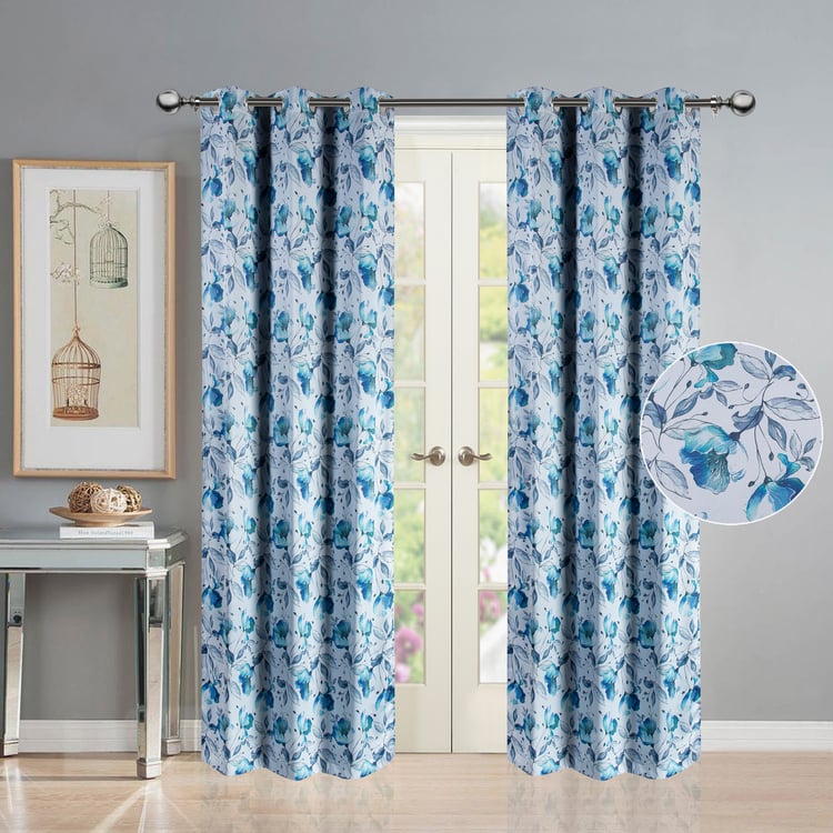 DECO WINDOW Premium Set of 2 Printed Room Darkening Door Curtains