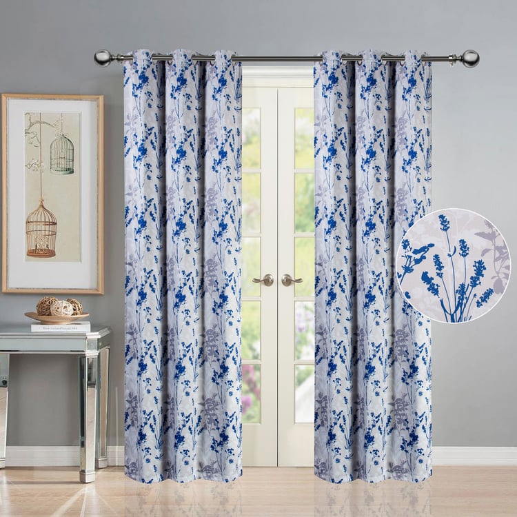 DECO WINDOW Premium Set of 2 Floral Print Room Darkening Door Curtains