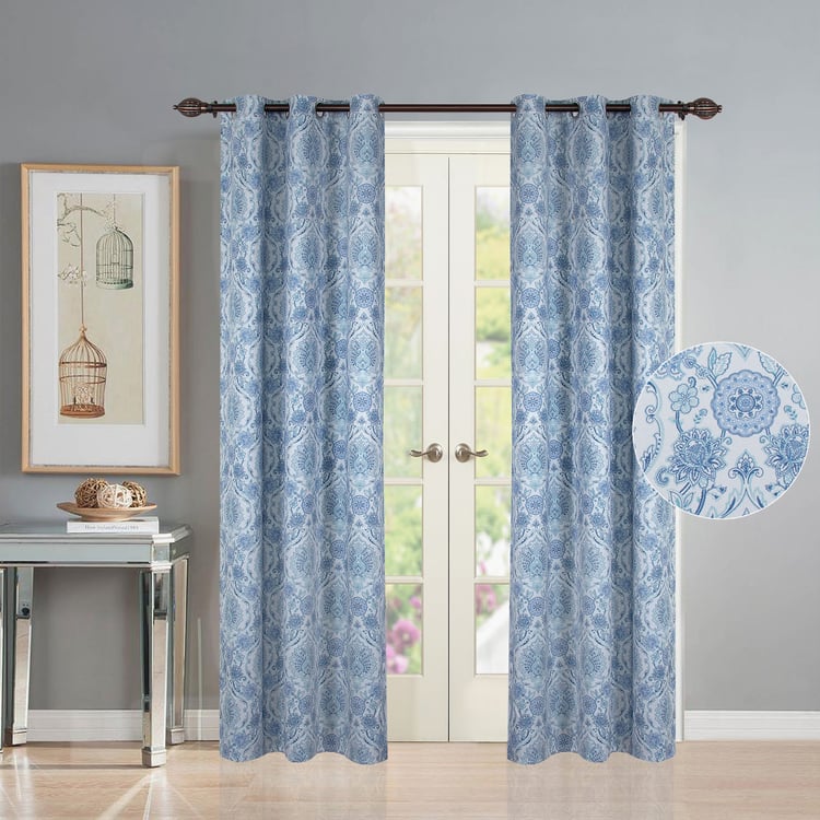 DECO WINDOW Premium Set of 2 Printed Room Darkening Door Curtains