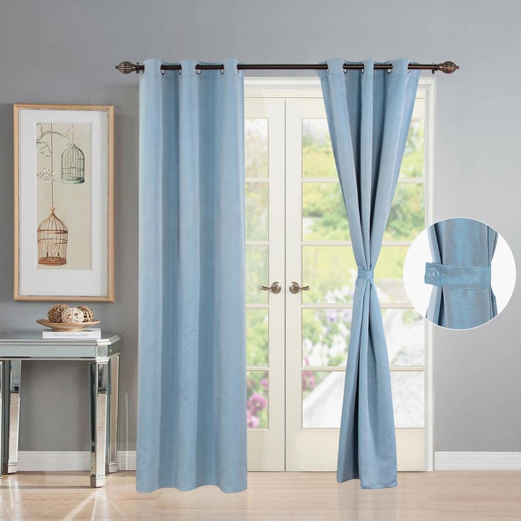 DECO WINDOW Premium Set of 2 Room Darkening Door Curtains - 7ft