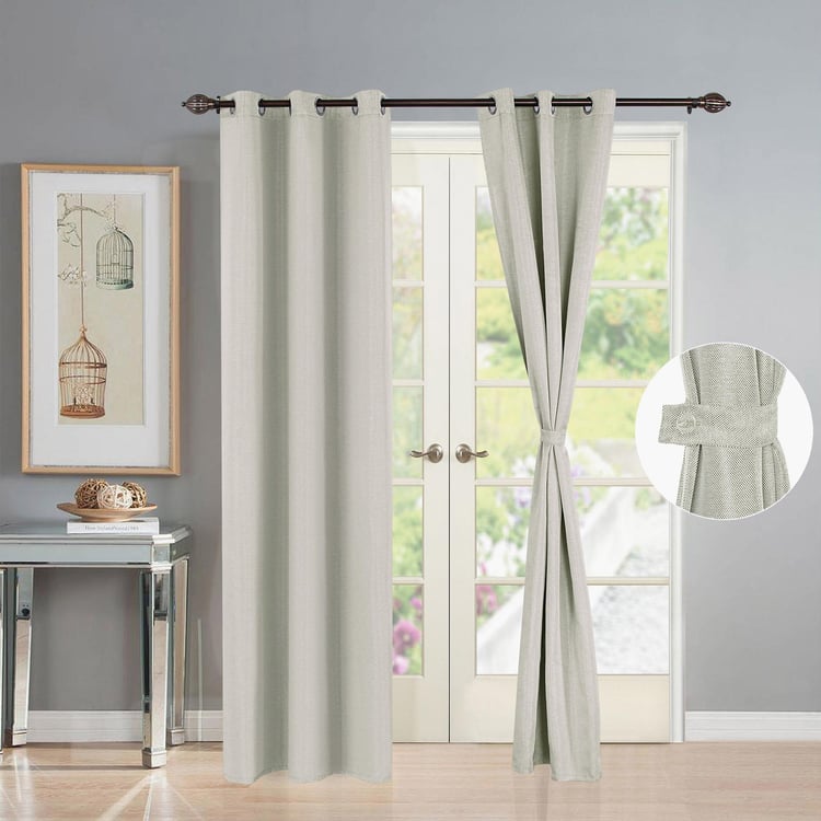 DECO WINDOW Premium Set of 2 Room Darkening Door Curtains - 7ft