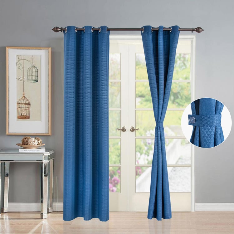 DECO WINDOW Premium Set of 2 Room Darkening Door Curtains - 7ft
