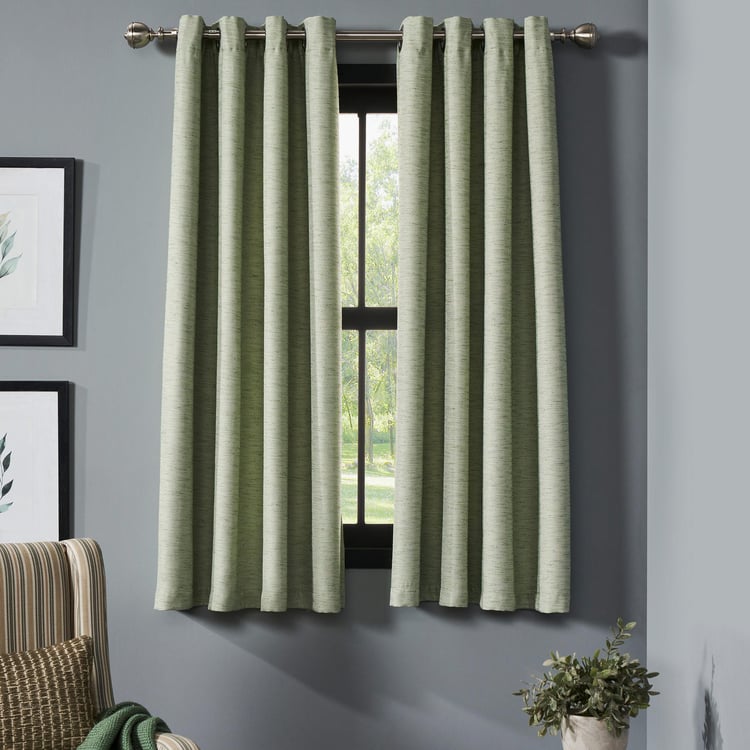 DECO WINDOW Horticulture Green Set of 2 Blackout Window Curtains