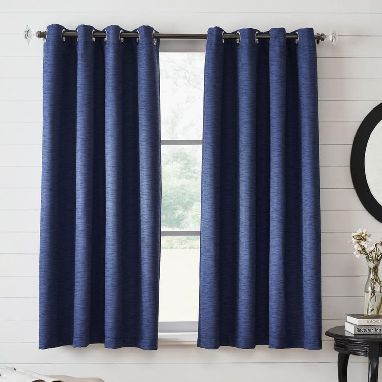 DECO WINDOW Antarctica Blue Set of 2 Blackout Window Curtains