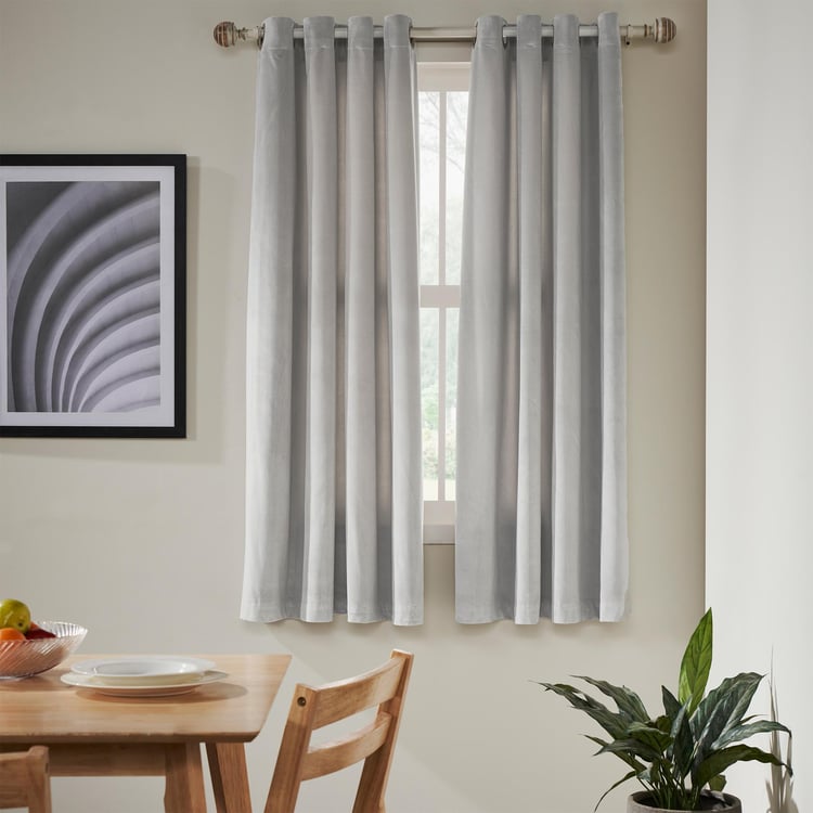 DECO WINDOW Mineral Grey Set of 2 Blackout Window Curtains