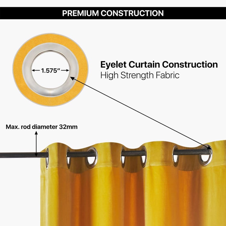 DECO WINDOW Bucolic Yellow Set of 2 Blackout Window Curtains