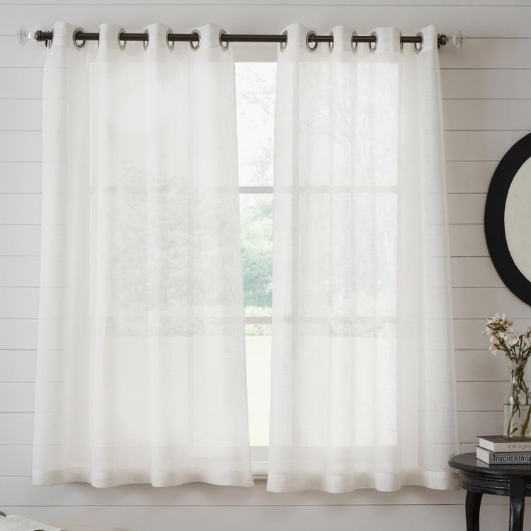 DECO WINDOW Hamlet Bleach Set of 2 Sheer Window Curtains