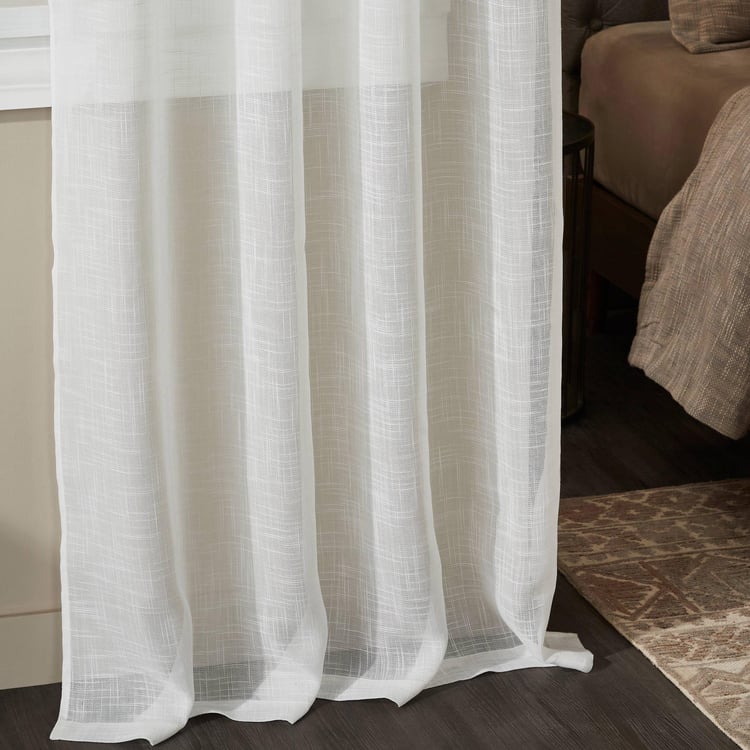 DECO WINDOW Hamlet Bleach Red Set of 2 Sheer Window Curtains