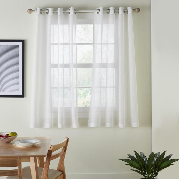 DECO WINDOW Hamlet Bleach Set of 2 Sheer Window Curtains