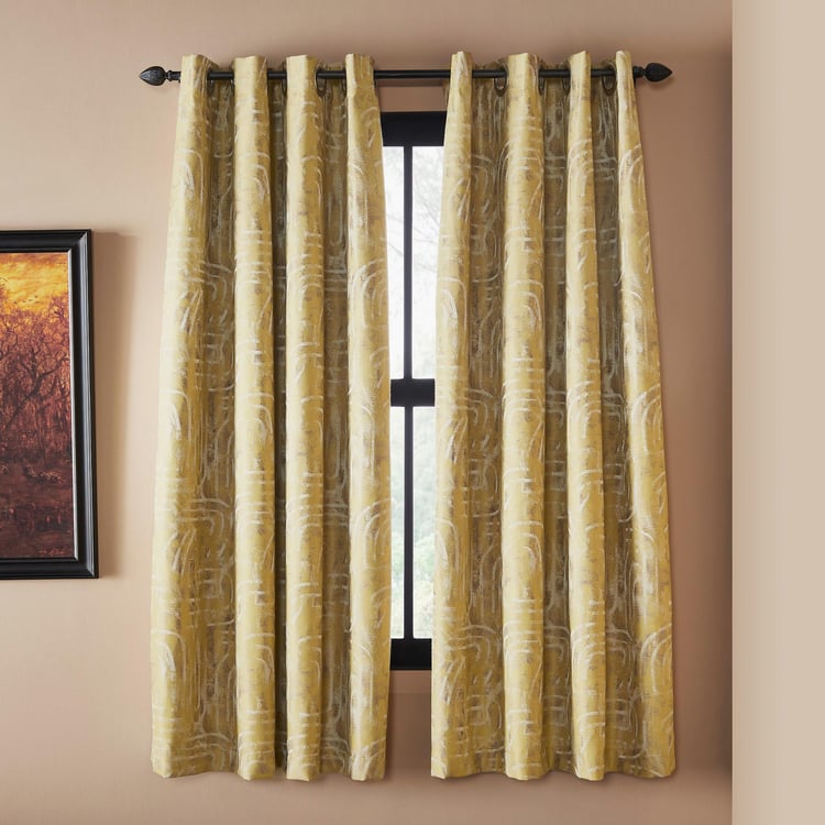 DECO WINDOW Bucolic Yellow Set of 2 Blackout Window Curtains