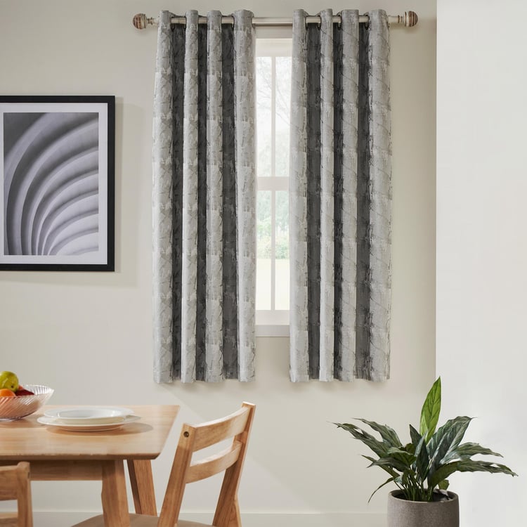 DECO WINDOW Mineral Grey Set of 2 Blackout Window Curtains