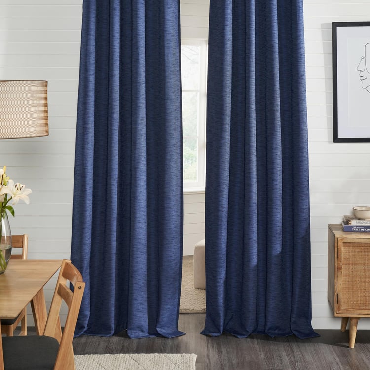 DECO WINDOW Antarctica Blue Set of 2 Blackout Door Curtains