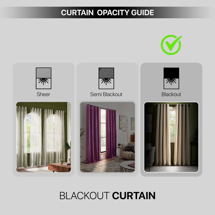 DECO WINDOW Pristine Ivory Set of 2 Blackout Door Curtains - 7ft