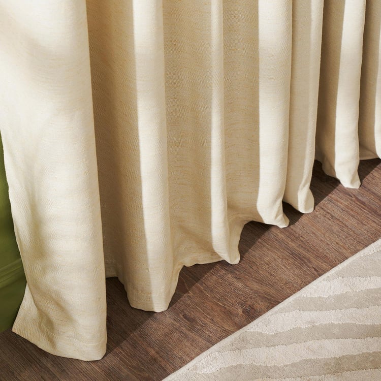 DECO WINDOW Pristine Ivory Set of 2 Blackout Door Curtains - 7ft