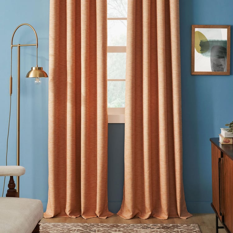 DECO WINDOW Rising Peach Set of 2 Blackout Door Curtains