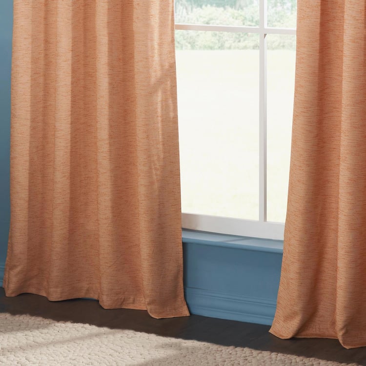 DECO WINDOW Rising Peach Set of 2 Blackout Door Curtains